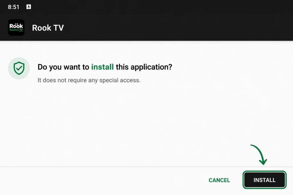 Install rook Tv For PC Step 