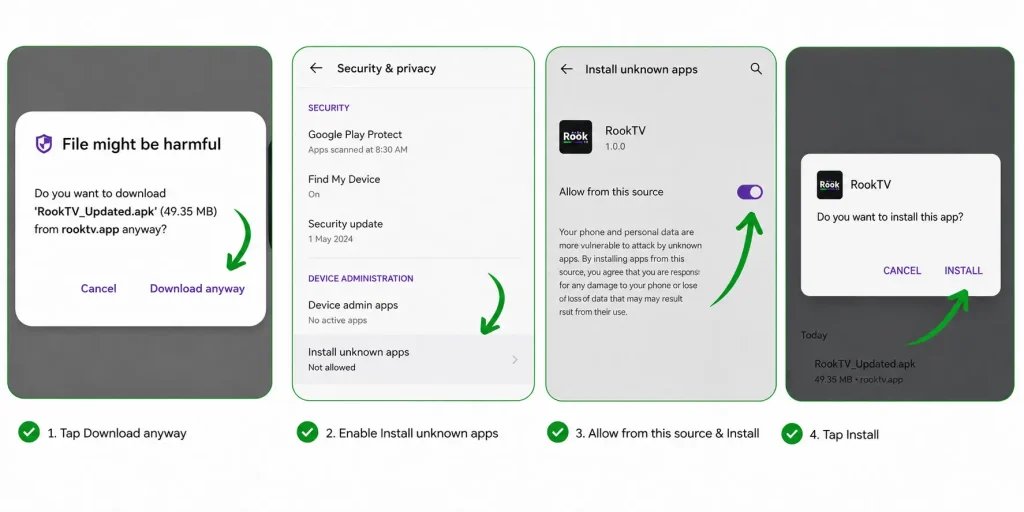 How to Download and Install RookTV APK on Android